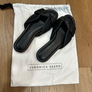 Veronica Beard Elegant Black Slide Sandals